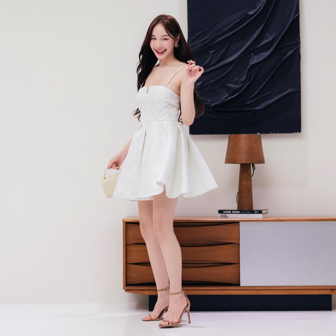 Lism D-098 Bloom Elegance Mini Dress ชุดเดรสสายเดี่ยว