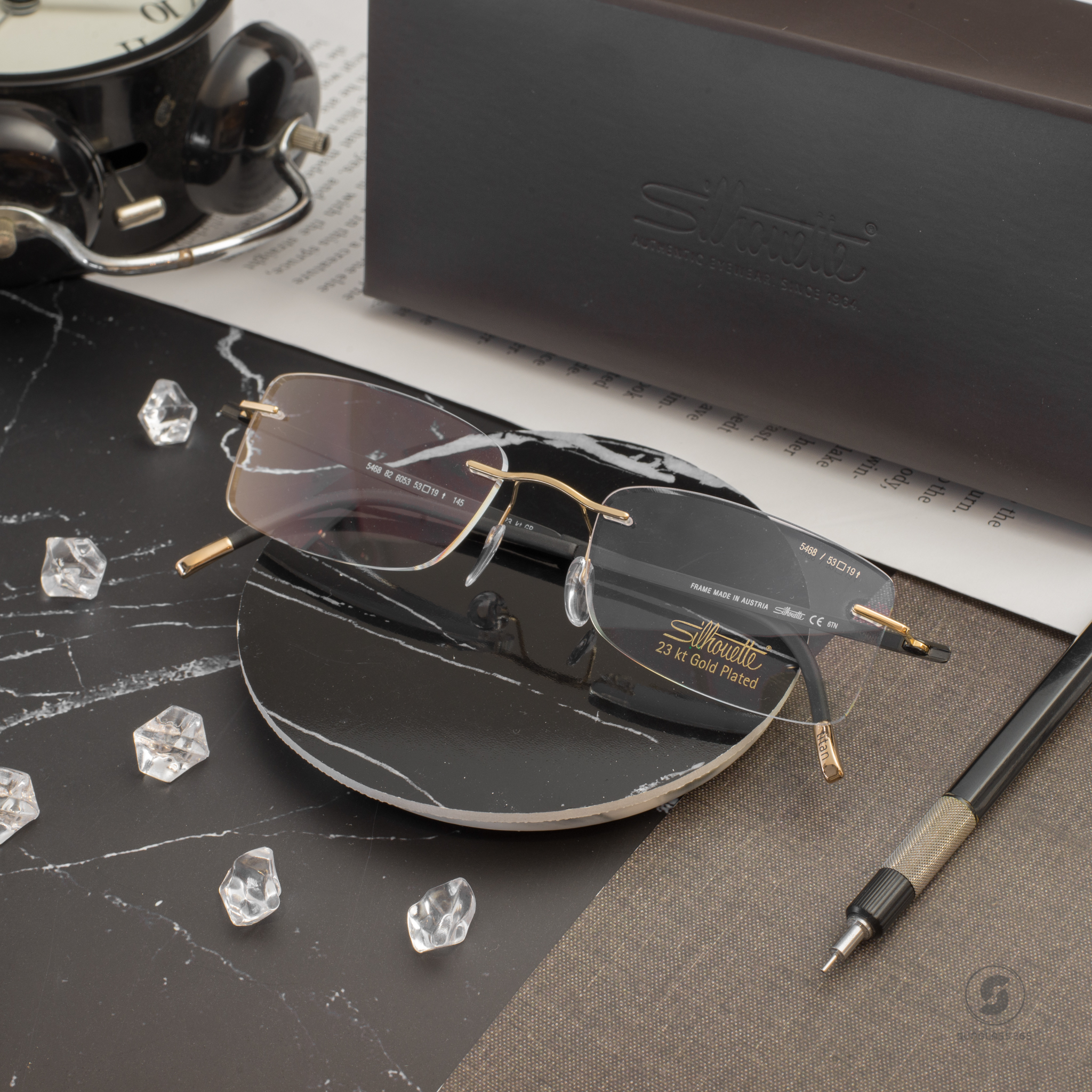 กรอบแว่น Silhouette Mosaic 5468-6053 (เคลือบทองคำแท้)