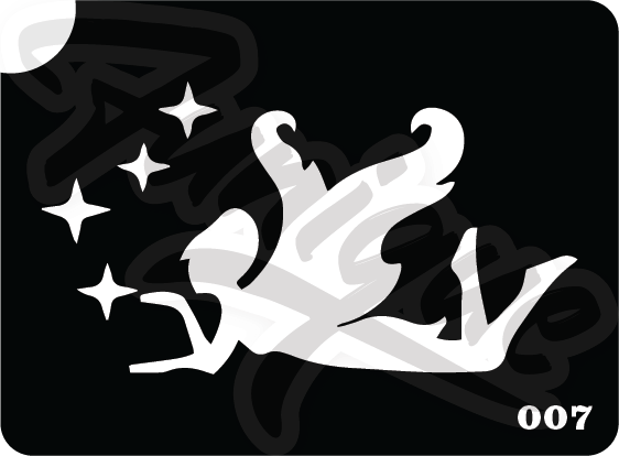 SET3 Stencil บล็อกสติกเกอร์ รอยสักกากเพชร เพ้นท์กากเพชร กลิตเตอร์ Funique สติ๊กเกอร์ แบบลาย DIY งานประดิษฐ์