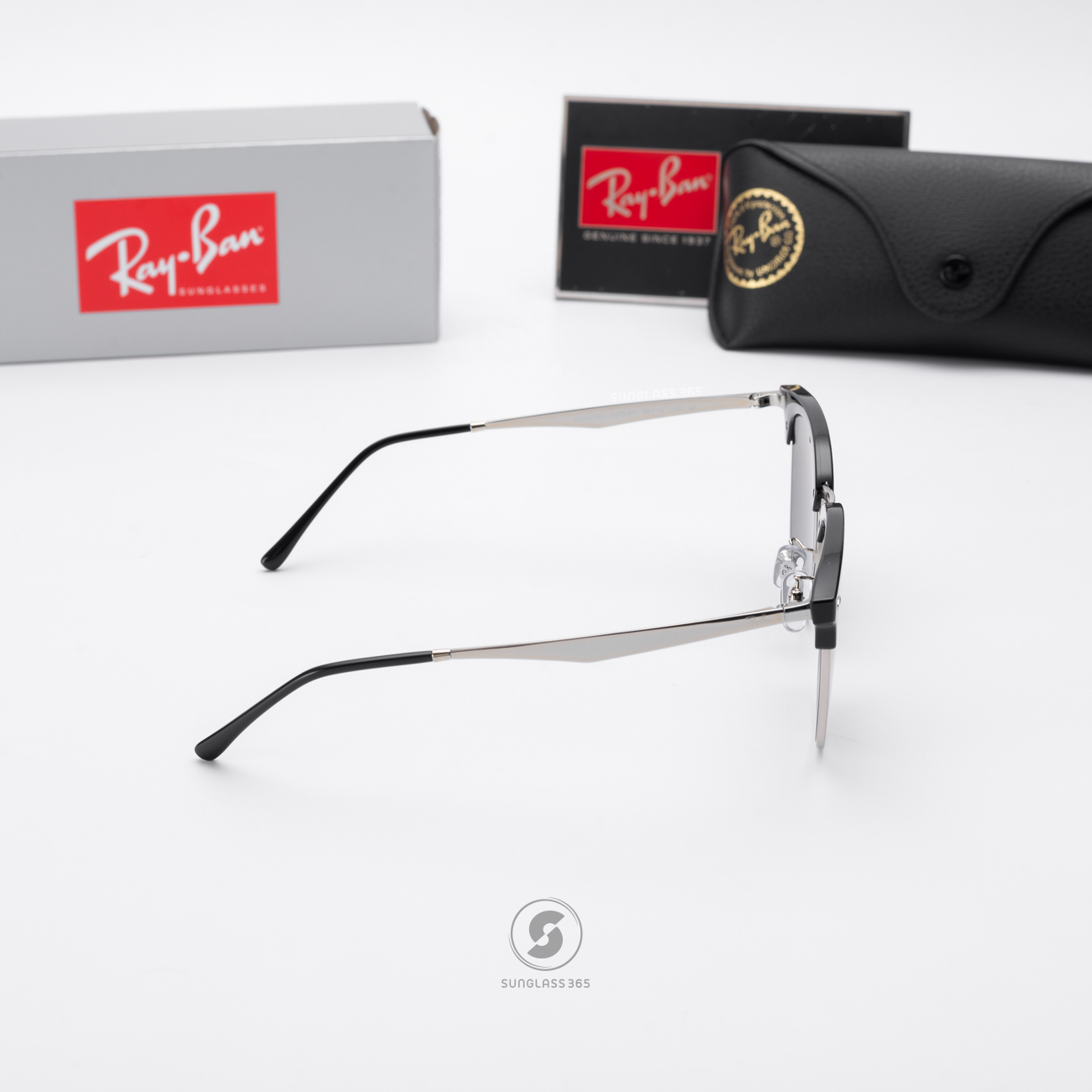 Ray Ban Clubmaster RB4418D 6670/9A Black on Silver