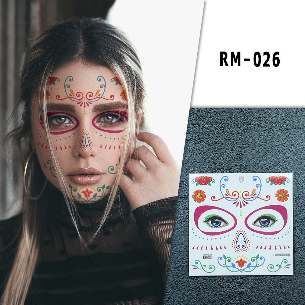 Tattoo Halloween สติ๊กเกอร์แต่งหน้าลายฮาโลวีน #G