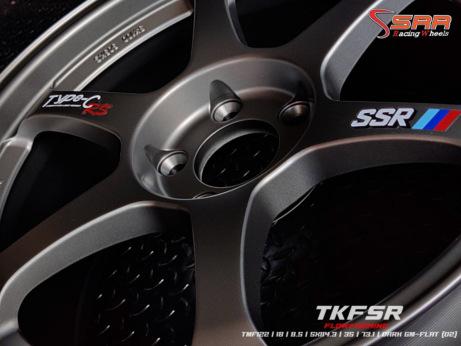 TYPE-C (FLOWFORMING) 18X8.5 5X114.3 ET+35 DARK GM-FLAT (D2) (กันด้าน)