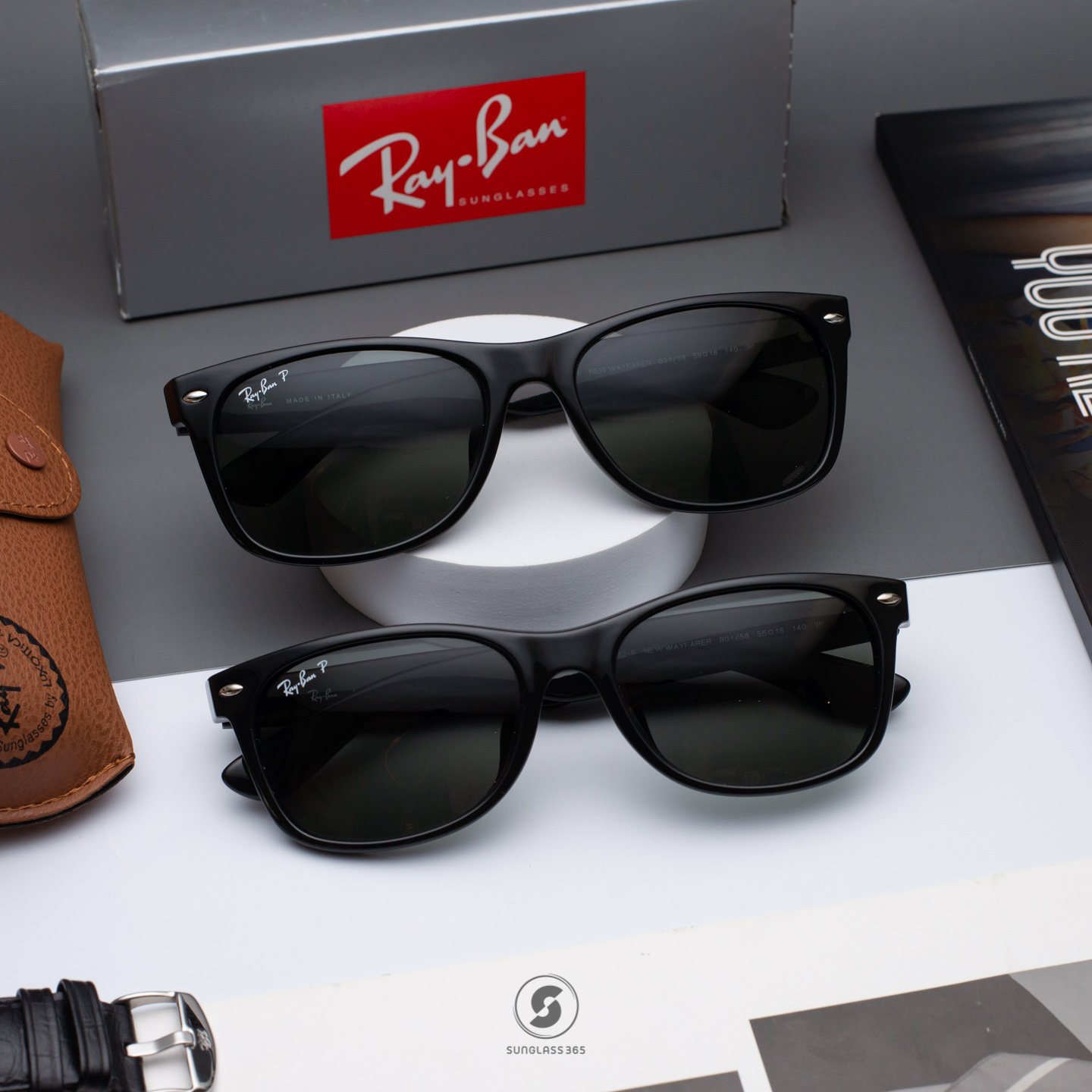 Ray Ban Wayfarer RB2132F 901/58 Polarized 55/58mm