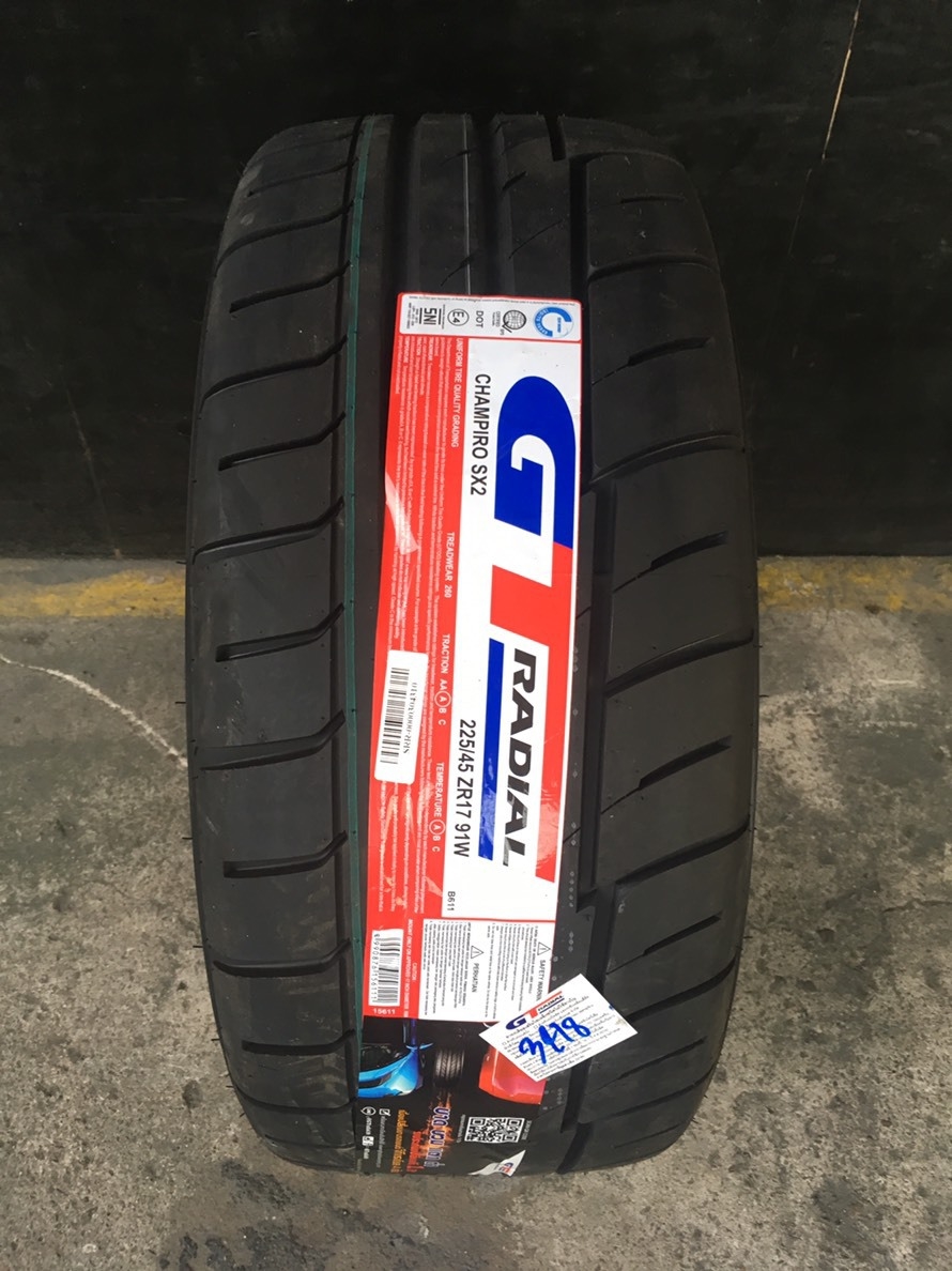 GT SX-2 225/45-17 เส้น 3250 บาท เท่านั้น ปี 18