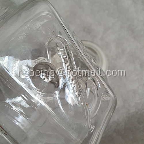 โถแก้ว โหลแก้วใสแปดเหลี่ยม มีฝาปิดสูญญากาศ ลายผักผลไม้ Made in France