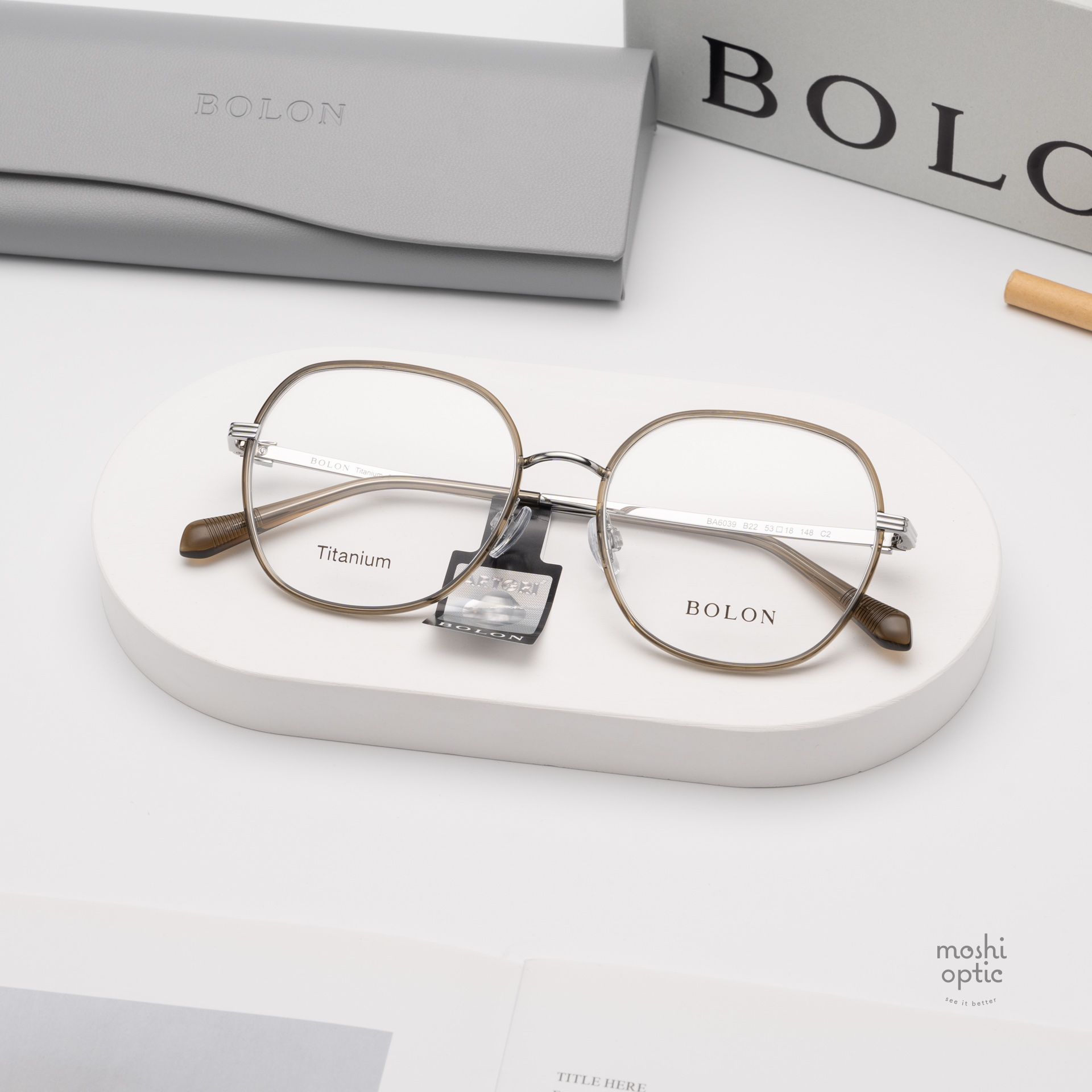 แว่นสายตา BOLON รุ่น NARA BA6039 B22 Silver|Olive Tawny