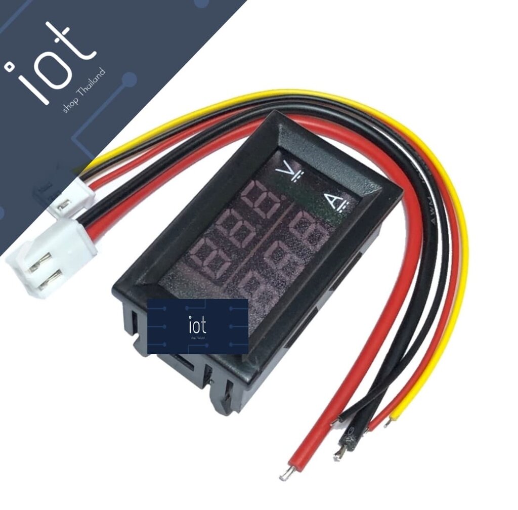 DC 0-100V กระแสสูงสุด 10A Voltmeter Ammeter Red + Blue LED