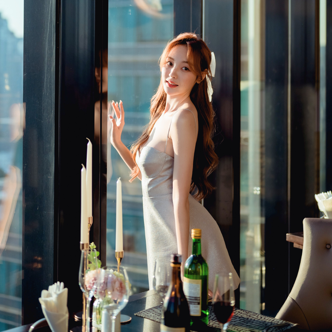 Lism D-081 Glam A-Line Shimmer Dress ชุดเดรสน่ารักๆ