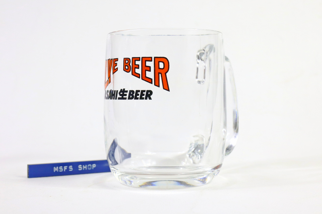 [มือสอง] แก้วเบียร์ ASAHI Live BeeR ขนาด 8 x 8 x 10 ซม.