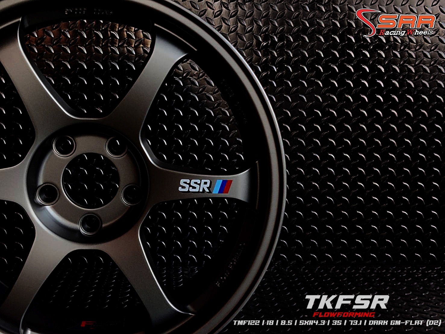 TYPE-C (FLOWFORMING) 18X8.5 5X114.3 ET+35 DARK GM-FLAT (D2) (กันด้าน)