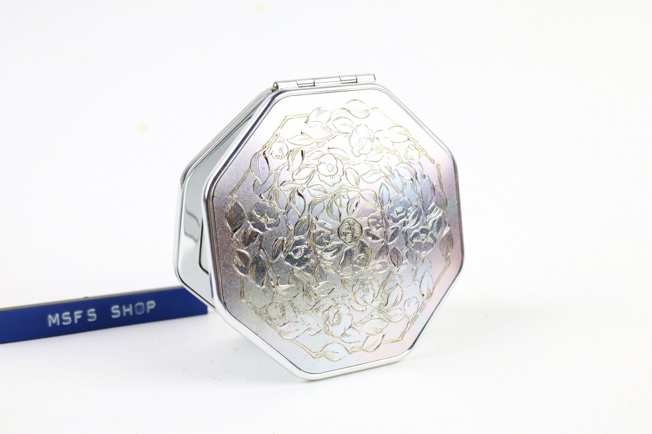 [Vintage] SHISEIDO ตลับกระจก 2 ด้าน สีเงินลายใบไม้