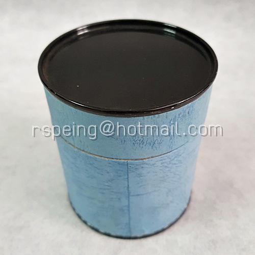 กระป๋องกระดาษใส่ใบชาจีน ลายหนังช้างสีฟ้า