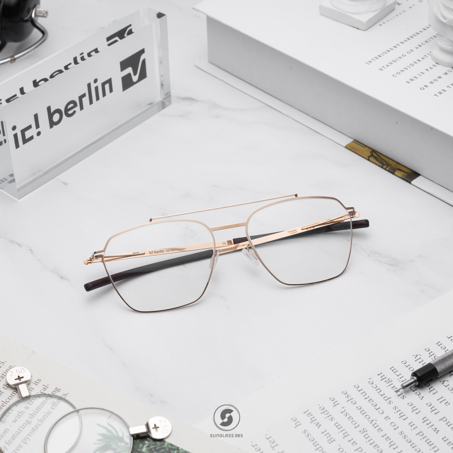 กรอบแว่น IC BERLIN Poniente Rose Gold