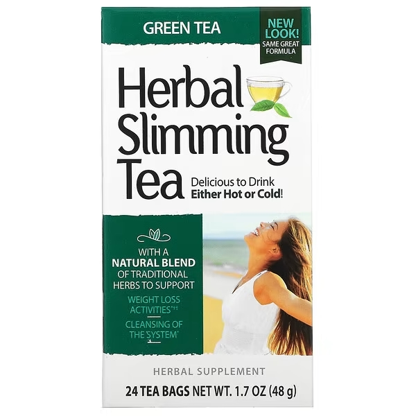 21st Century - Herbal Slimming Tea รสชาเขียว ปราศจากคาเฟอีน 24 ถุงชา (48 ก.)