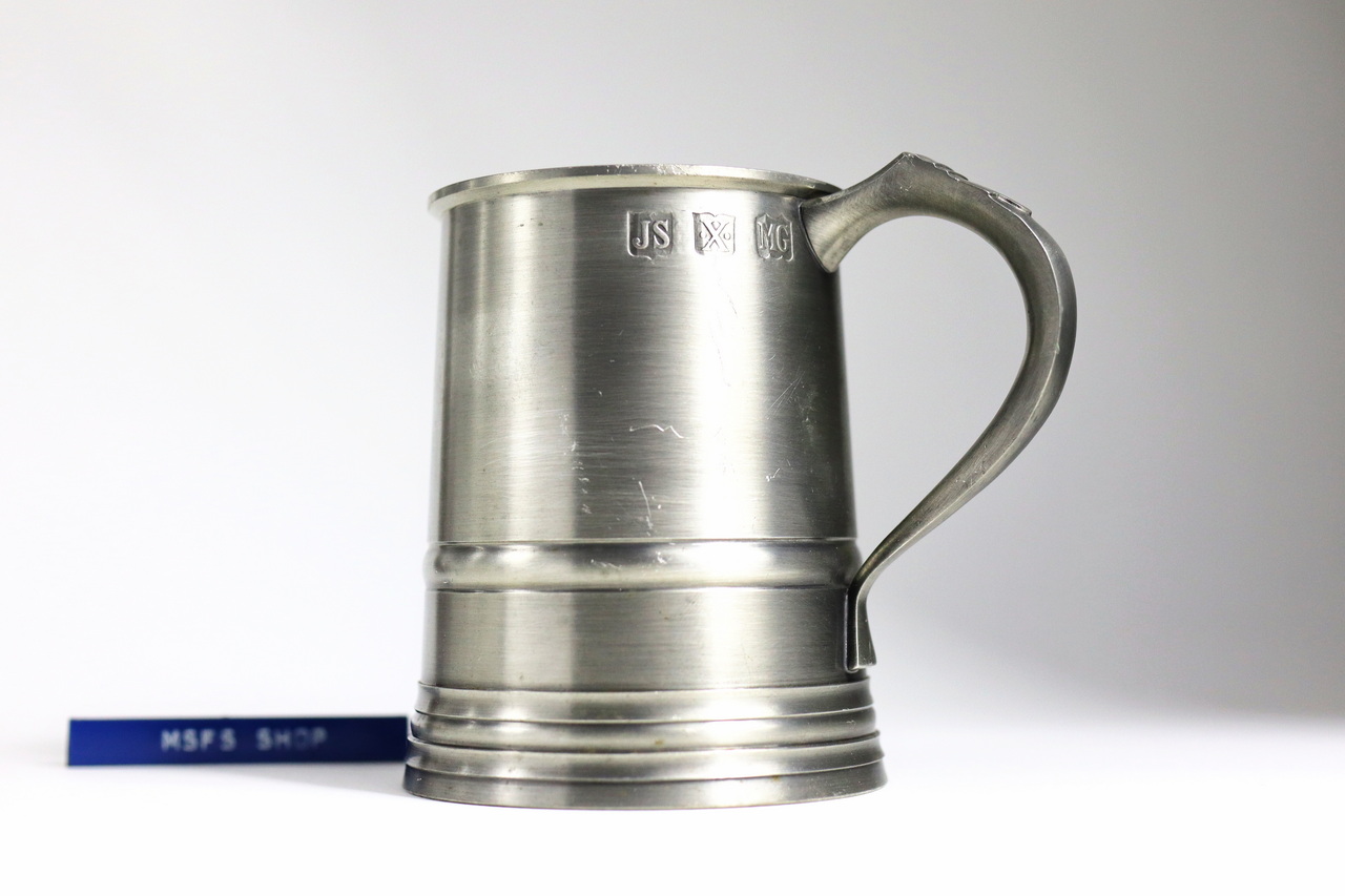 [Vintage] John Somers Brazil English Pewter Beer Mug แก้วเบียร์โลหะ ทรงเหยือก สภาพผ่านการใช้งาน