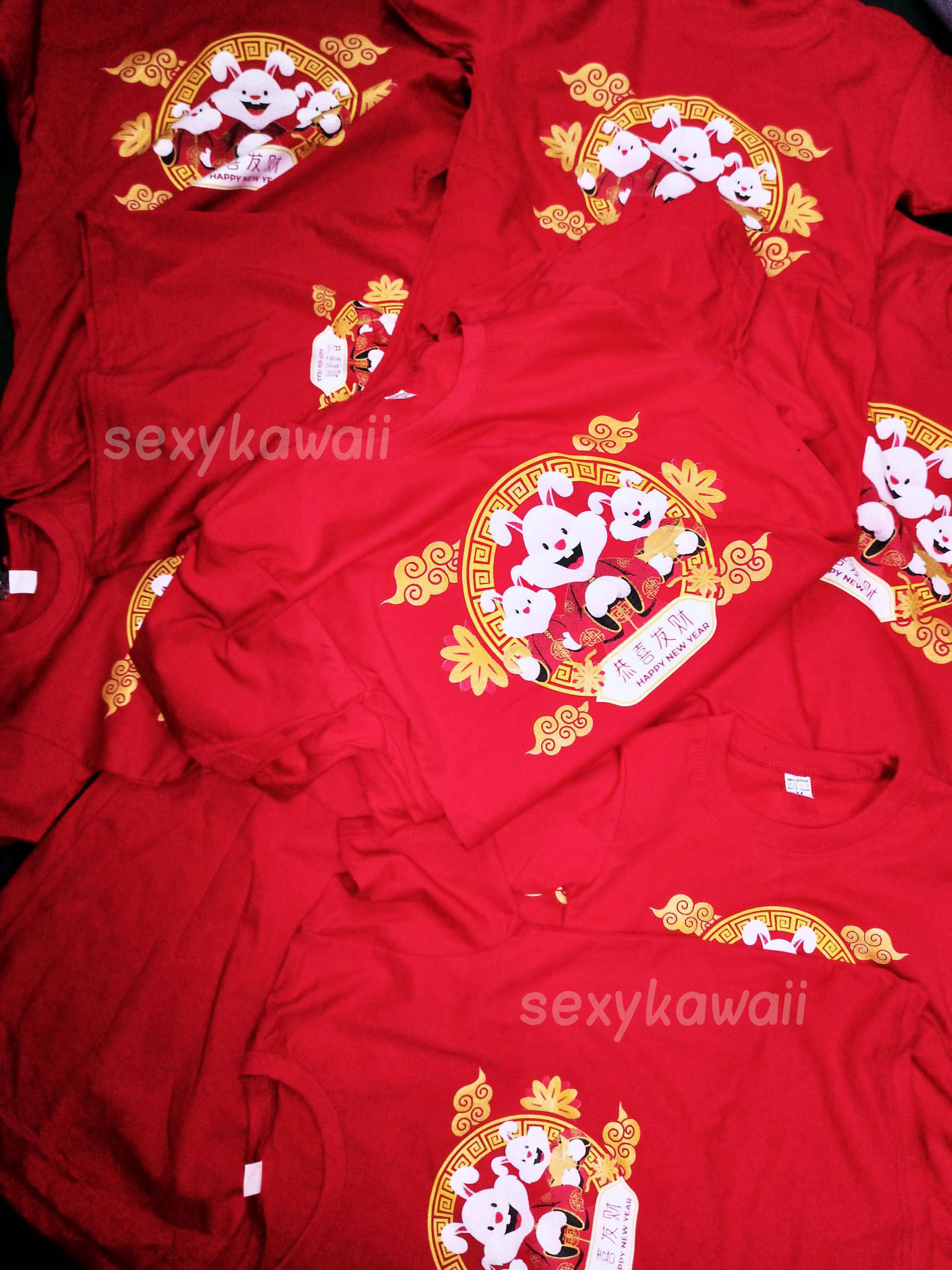 เสื้อยืดสีแดงตรุษจีน เสื้อยืดปีใหม่