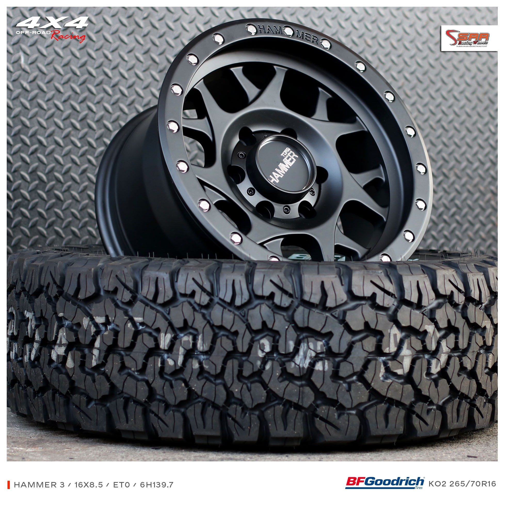 PROMOTION HAMMER OFF ROAD ขอบ16 ทถกลาย จับคู่ยาง BF ชุด 39800 บาท