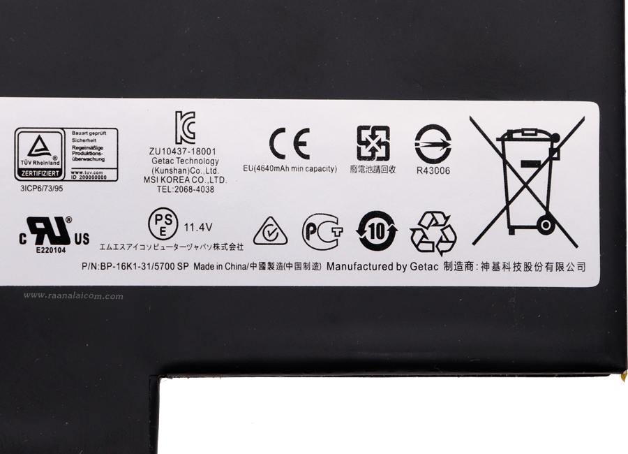 Battery MSI BTY-M6J 11.4V 64.98Wh Original BTY-M6J ตรงรุ่น ราคา พิเศษ แบตเตอรี่ MSI GS63 7RD STEALTH , GS73VR 7RF Stealth Pro 64.98Wh ตรงรุ่น ตรงสเปค ลด ราคา พิเศษ