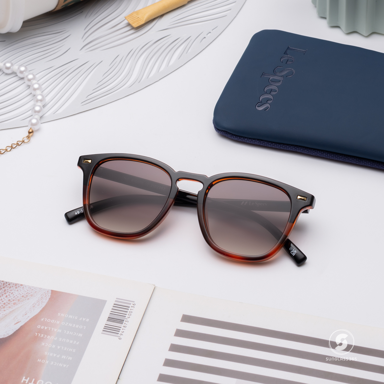 แว่นกันแดด Le Specs LSP2102382 No Biggie Black Tort