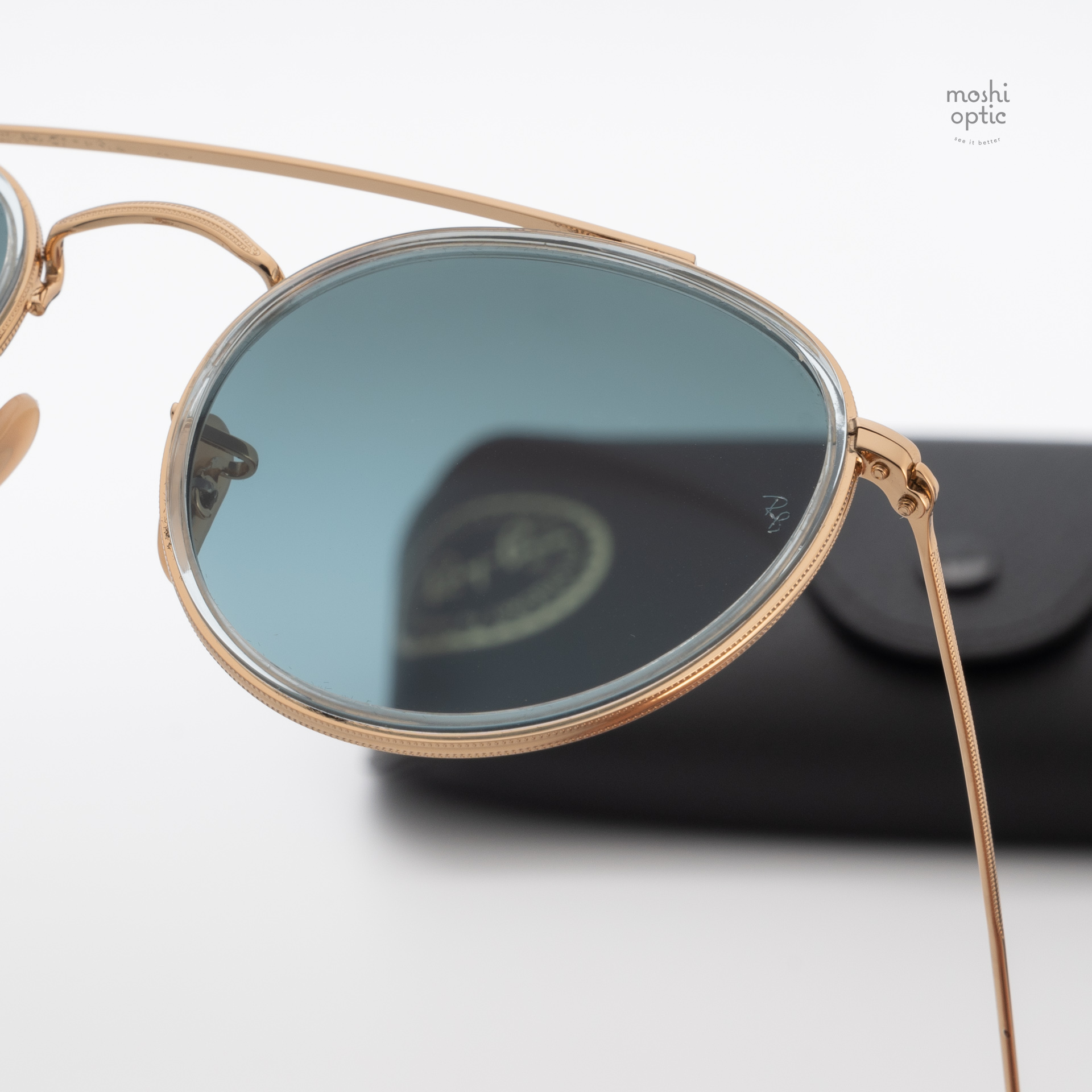 Ray-Ban RB3647N 91233M Round Double Bridge Polished Arista Gold