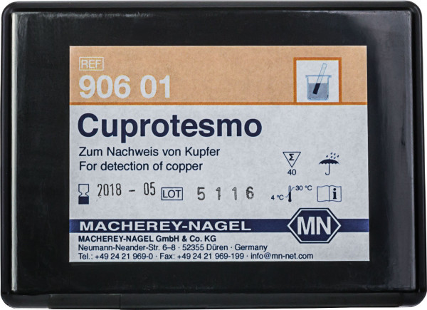 Cuprotesmo 90601 กระดาษทดสอบทองแดง copper(I), copper(II) ions