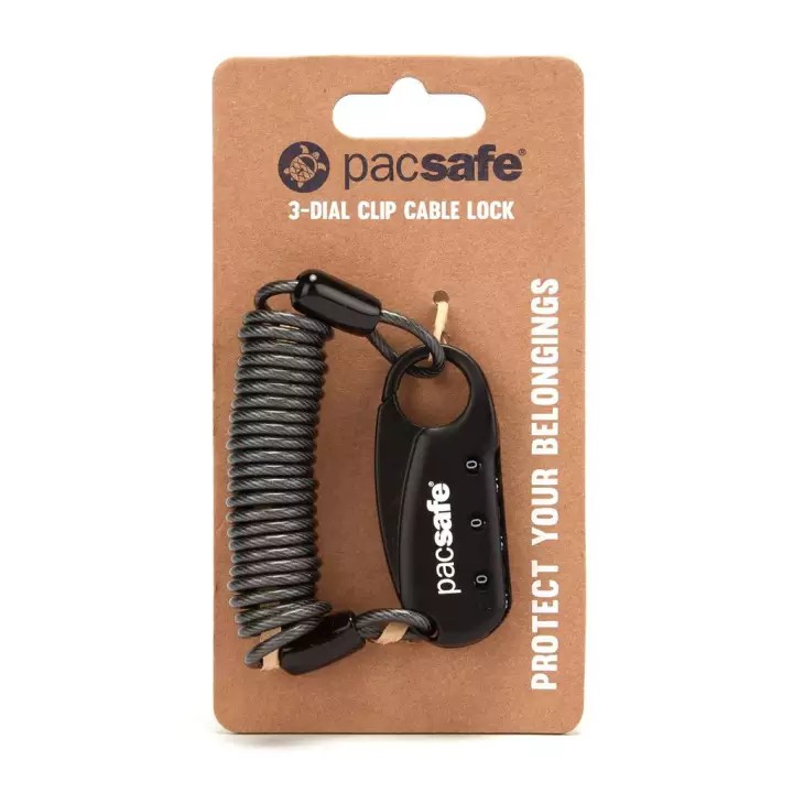 Pacsafe 3-dial clip cable lock กุญแจล็อคกันขโมย
