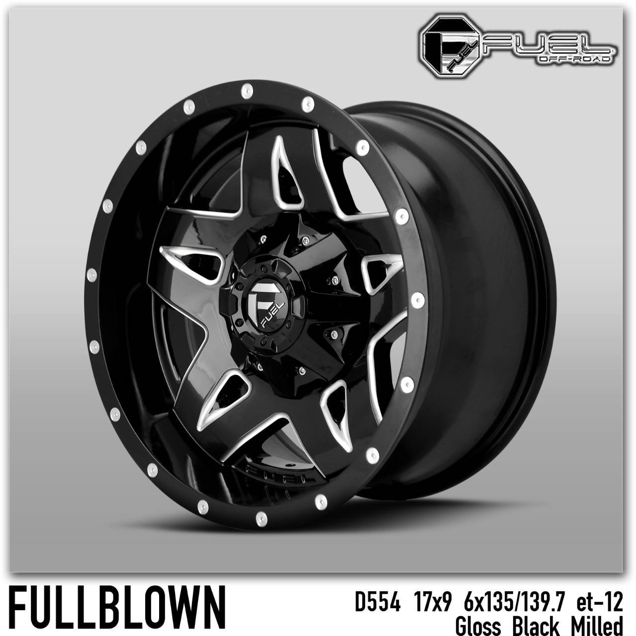 ล้อแม็ก USA. แท้ FUEL FULLBLOWN 17x9 6x1356x139.7 ET-12 ราคาพิเศษ