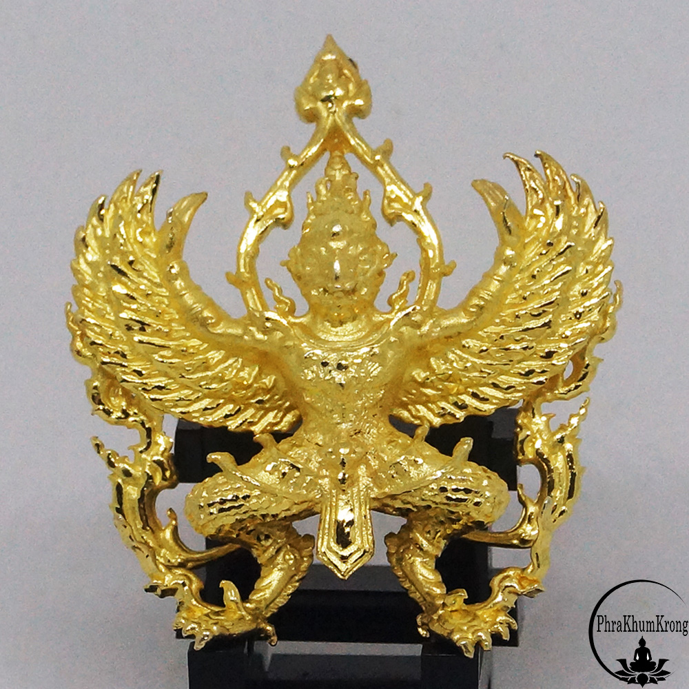 พญาครุฑ รุ่นแรก มหาเดช มหาเตโช ทองพันล้าน หลวงพ่อทอง สุทธสีโล วัดบ้านไร่ จ.นครราชสีมา เนื้อสัมฤทธิ์ ชุบทอง