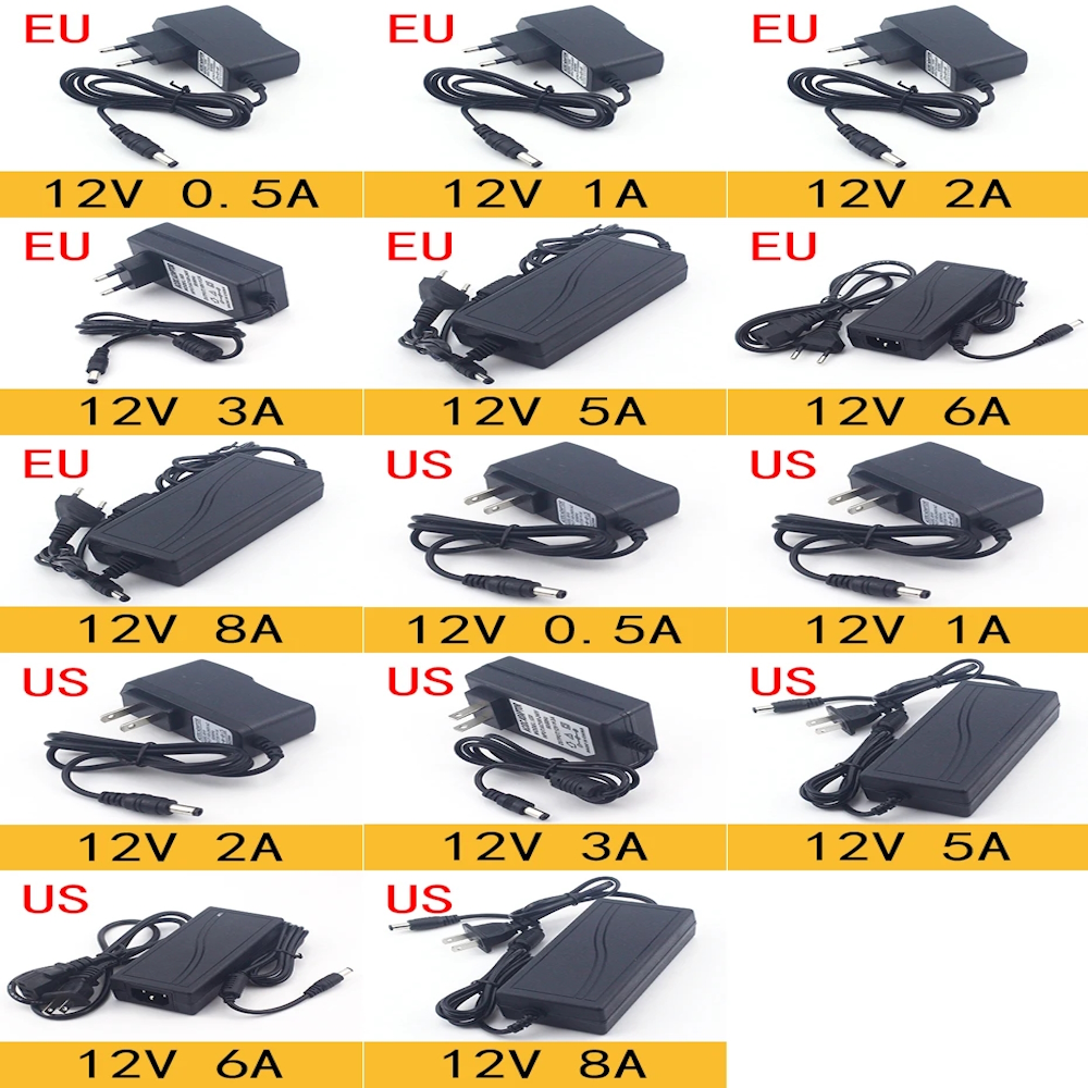 Adapter 5V 6V 9V 12V อะแดปเตอร์ 5V 9V 6V 12V กระแส (1A // 2A)