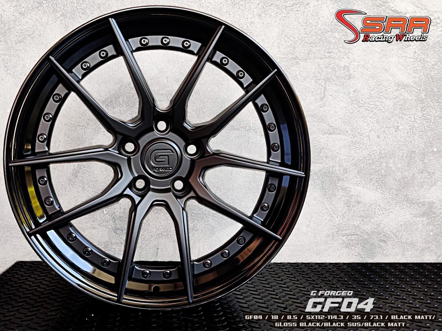 G-FORGED : GF04 18x8.5 5H112-114.3 35 ดำด้านขอบดำ