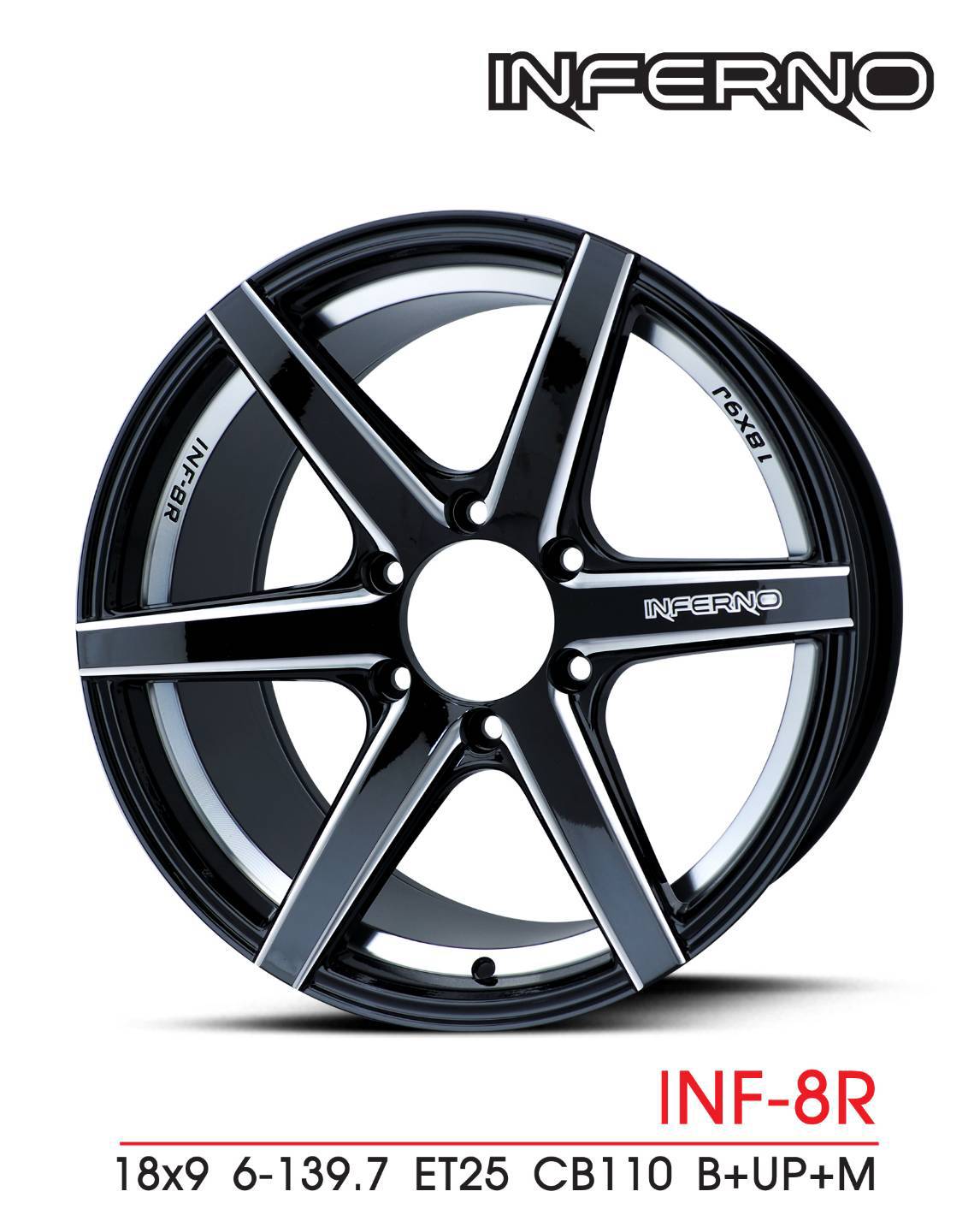สินค้าใหม่ ล้อแท้ INFERNO ขอบ18 พร้อมยาง FALKEN ZE912 ชุดละ 22500 ปกติ 38000 ทุกลาย