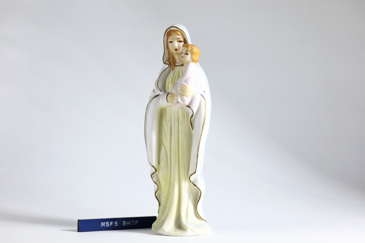 [Vintage] รูปปั้นเซรามิก Blessed Virgin Mary Holding Child Jesus