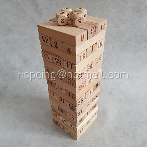 เกมจังก้า ตัวต่อไม้ ตึกไม้ถล่ม 48 ชิ้น 48 Pieces Jenga Blocks Timber Tower Tumbling Game