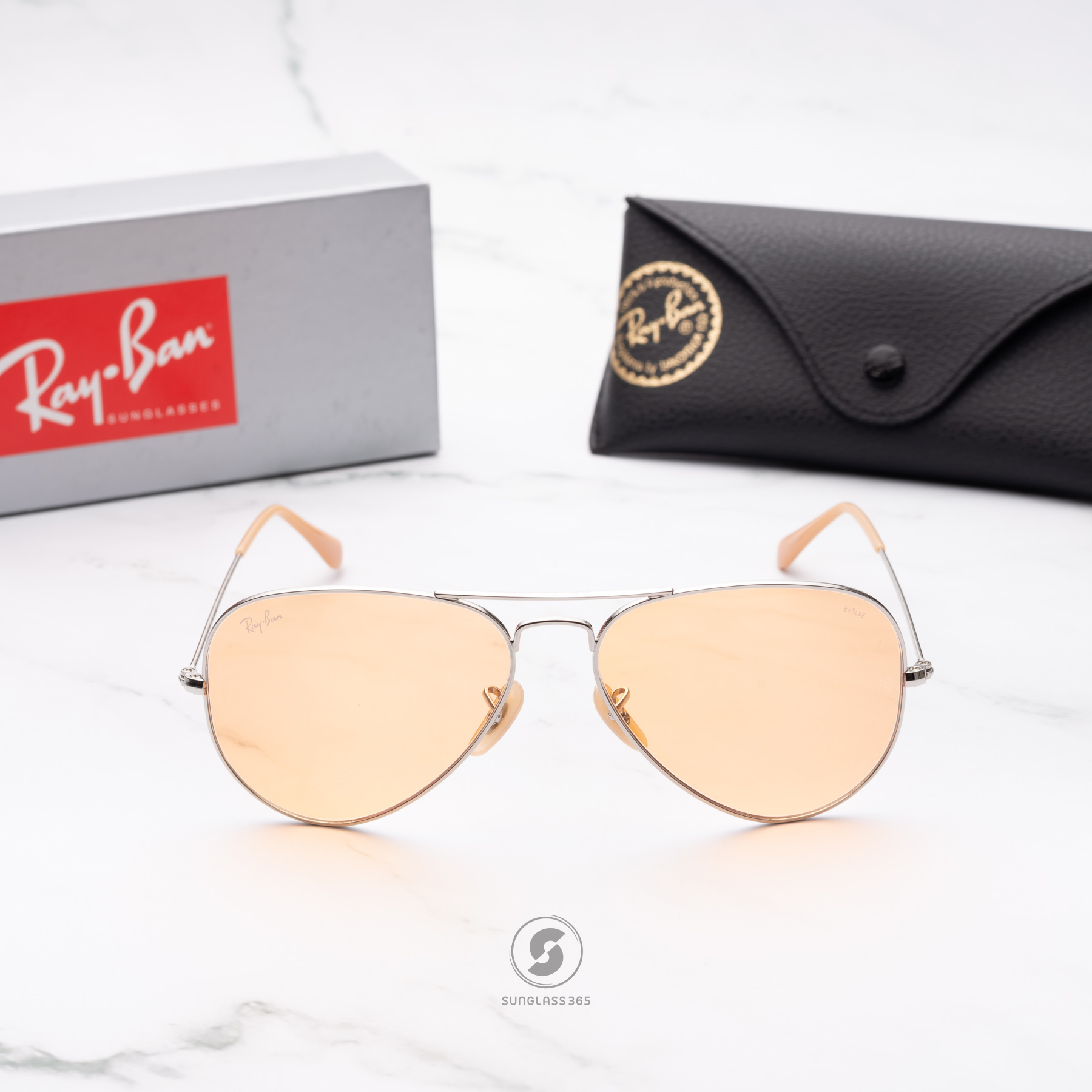 Ray Ban Aviator Evolve RB3025 9065V9 Orange Photochromic