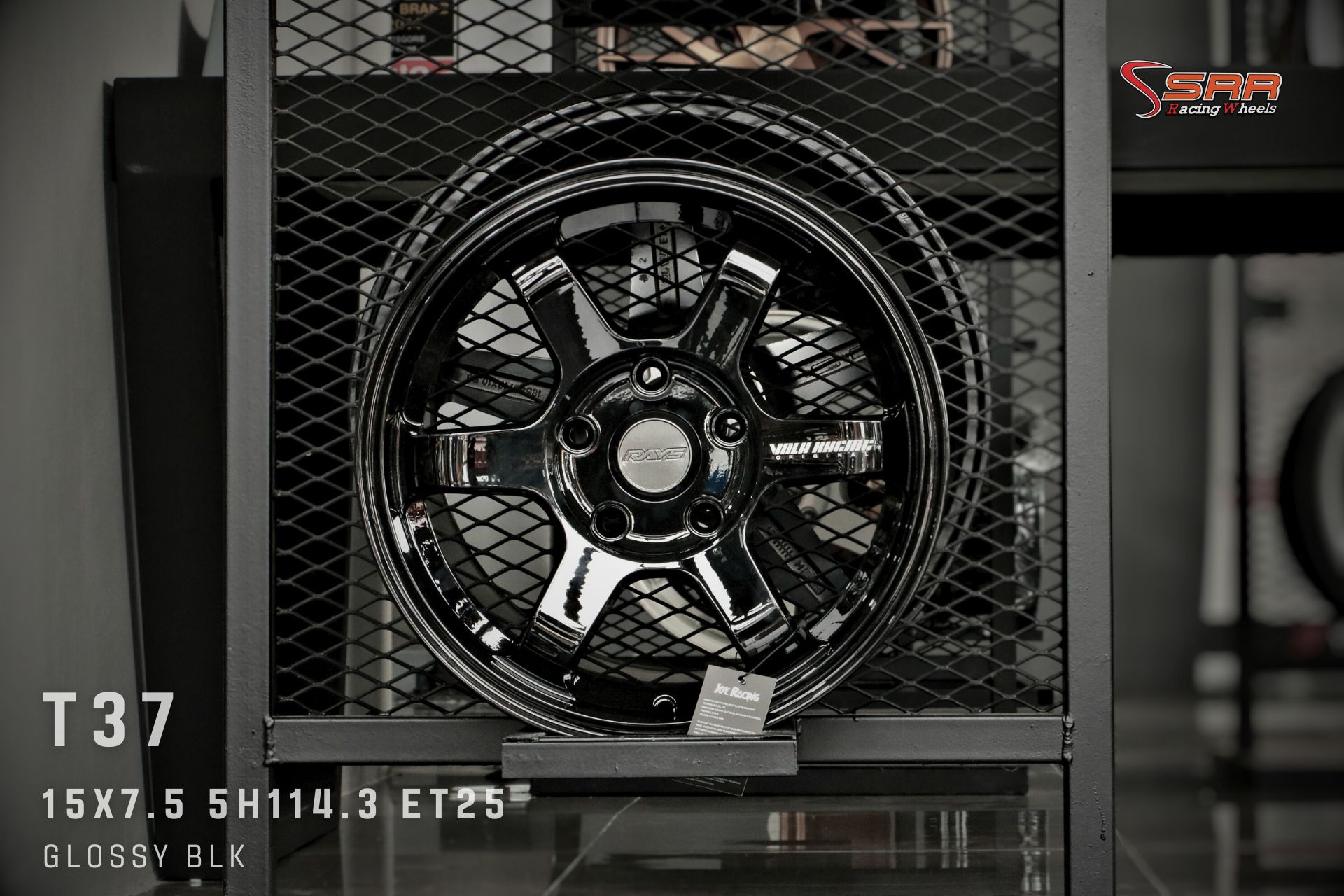 TE37 ขอบ15 5รู114.3 สีดำดุๆ