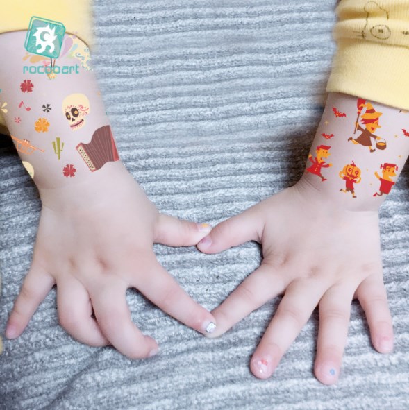 Tattoo Halloween สติ๊กทู สติ๊กเกอร์แต่งหน้าลายฮาโลวีน #C