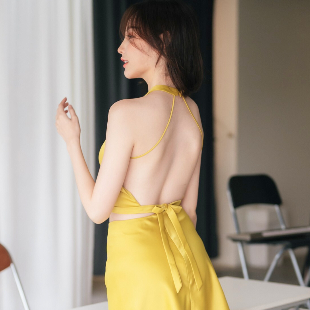 LISM S-037 Charm Curve Top เสื้อครอปผูกหลัง