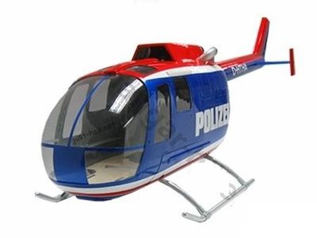 450- BO105 Red White Blue Policia with Belt Tail gear box