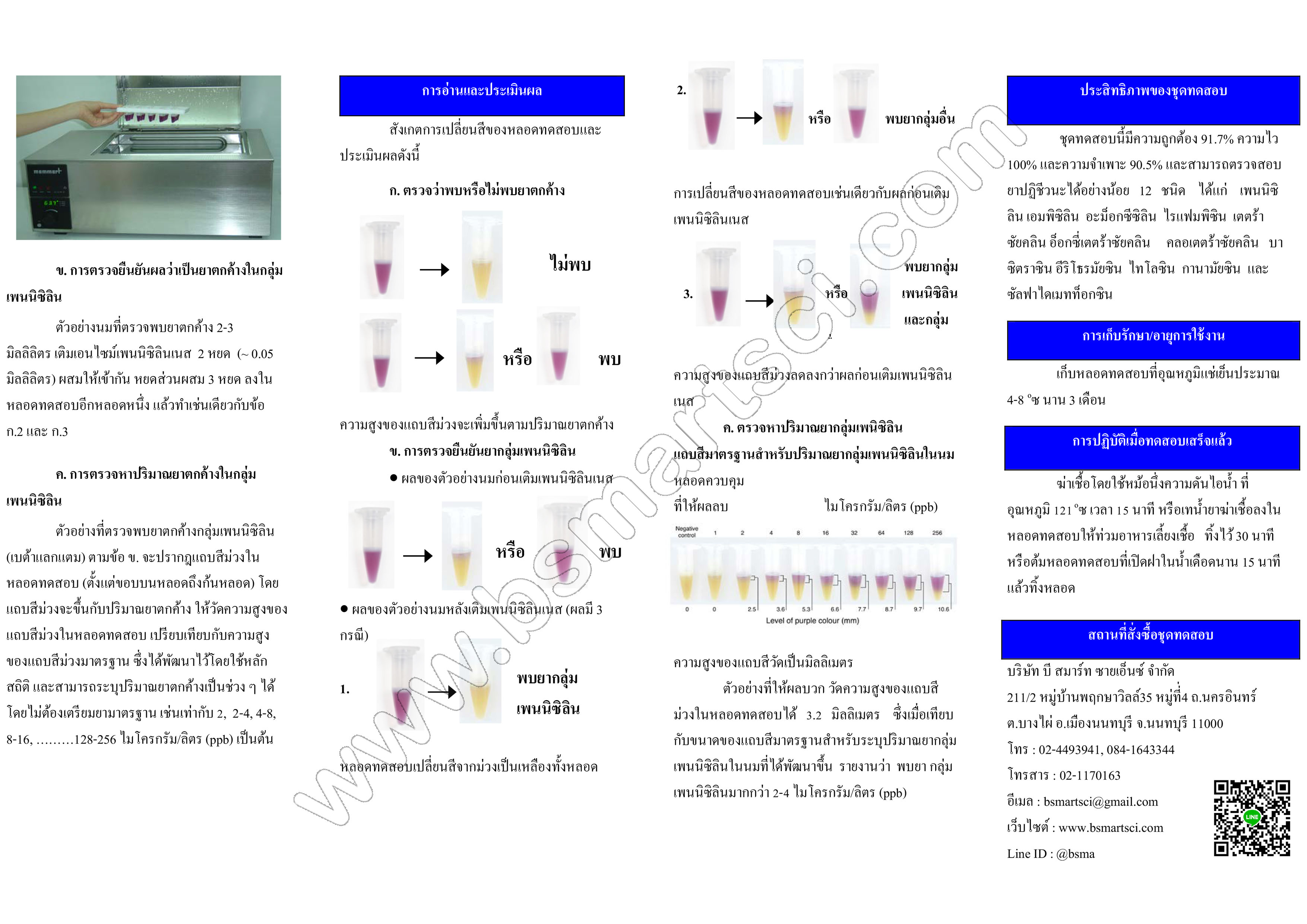 ชุดทดสอบยาปฏิชีวนะและสารต้านจุลชีพตกค้างในนมและผลิตภัณฑ์นม RR Test kit