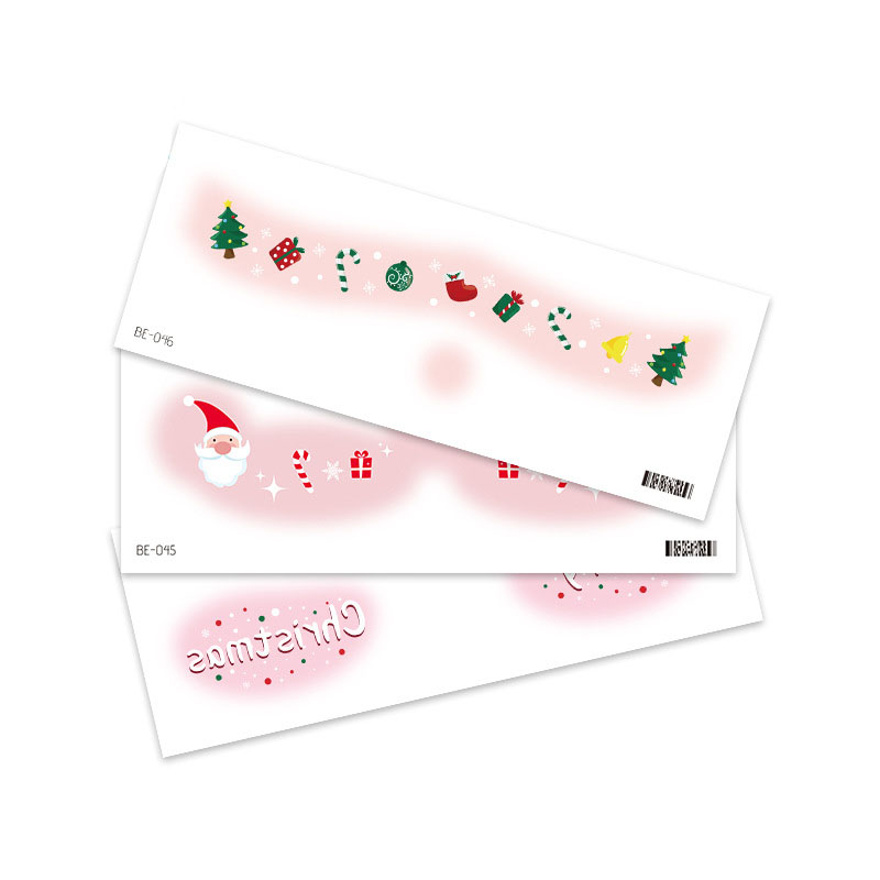 สติ๊กเกอร์ติดหน้า Tattoo Christmas แทททูติดหน้าธีมคริสต์มาส
