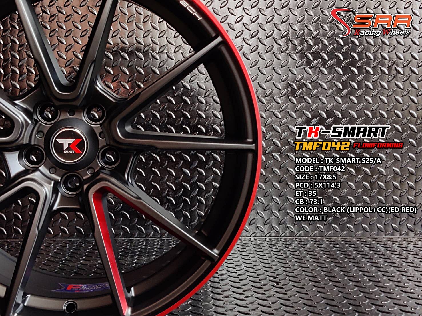 TMF042 17X8.5 5X114.3 35 73.1 BLACK (LIPPOL+CC)(ED RED) WEMATT