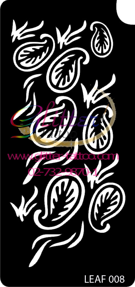 แบบลายใบไม้ (4) ขนาด 8 X 17 cm.