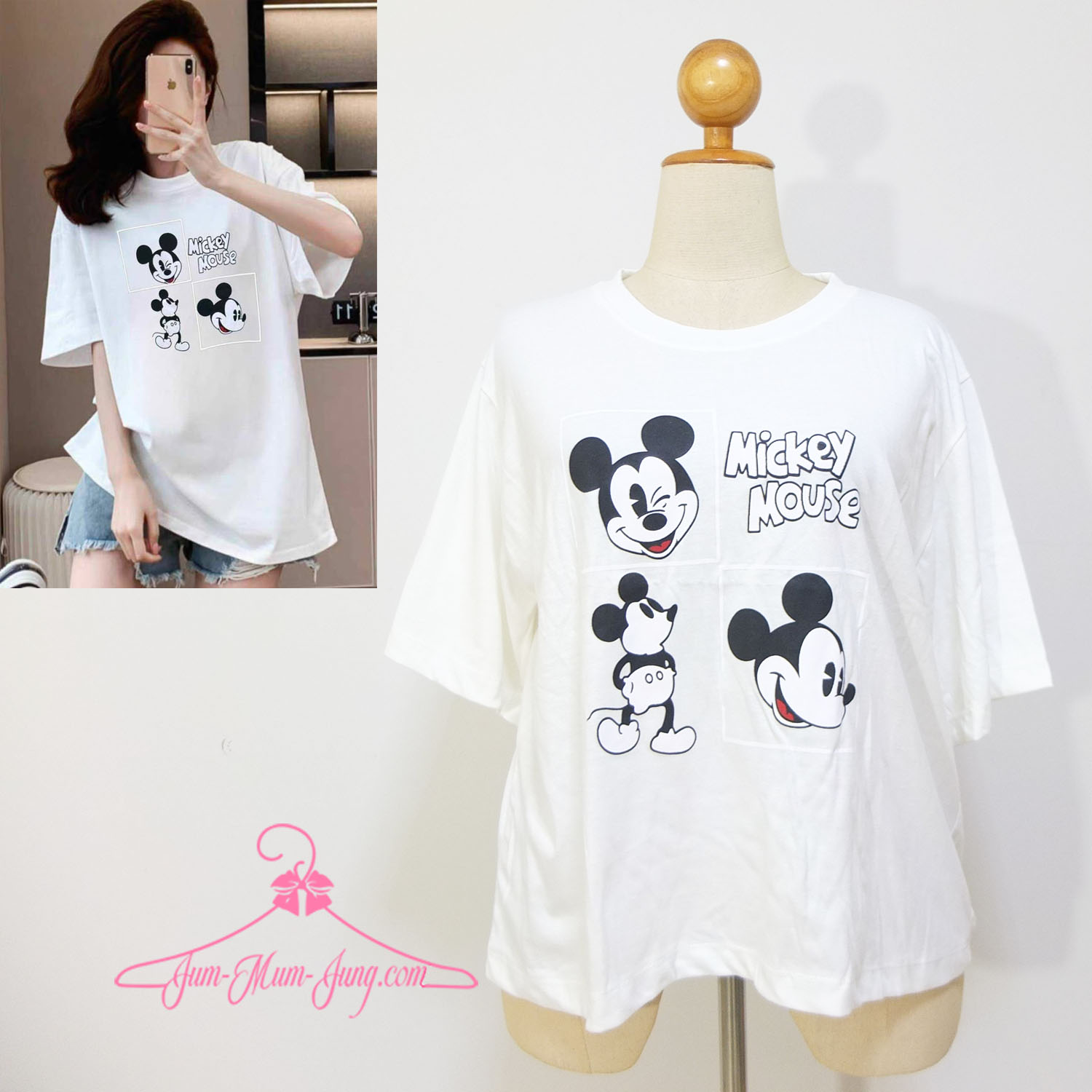 *อก52-54นิ้ว*เสื้อยืดคนอ้วนผ้าcottonเนื้อนุ่มสีขาวสกรีนลายการ์ตูนด้านข้าง สวยเก๋น่ารักมากๆค่ะ