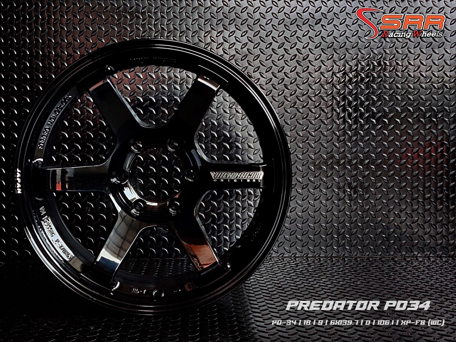 PREDATOR : TE37SUV 18X9 6X139.7 ET 0 XP-FB(WC) ดำด้านตัวหนังสือเงิน
