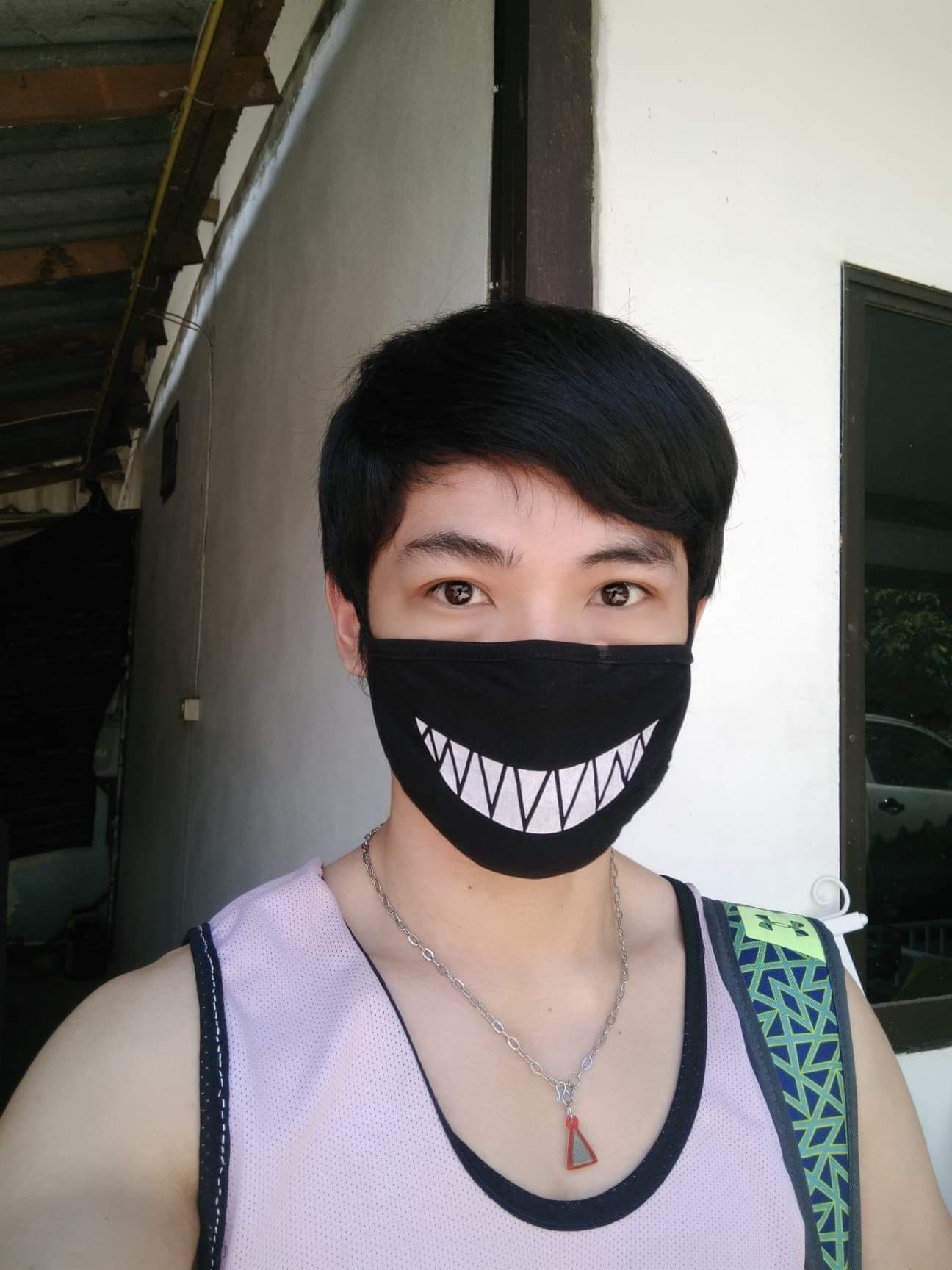 ผ้าปิดจมูกแฟชั่น ลายอีโมชั่นน่ารัก สีดำ Emotion Black