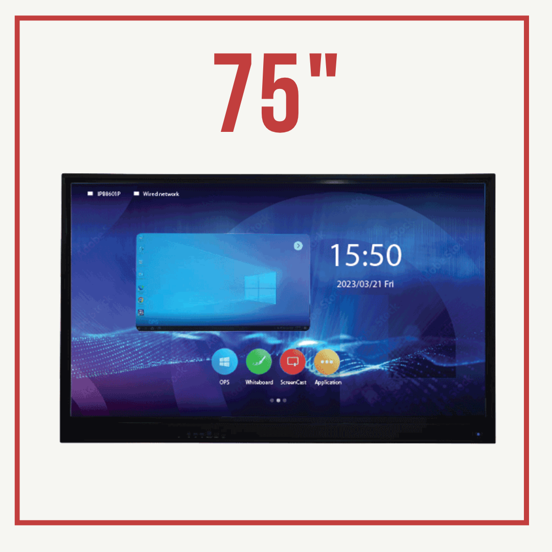 จอสัมผัส Hoshi สำหรับประชุม/เรียน 4K ขนาด 75” i-Pro Board IPB7513P Android 13 RAM16GB ROM256GB