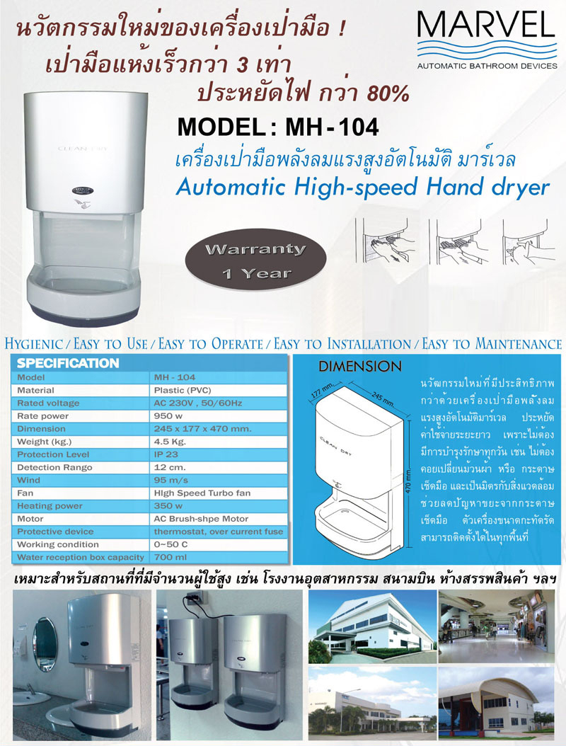 เครื่องเป่ามืออัตโนมัติ JET104
