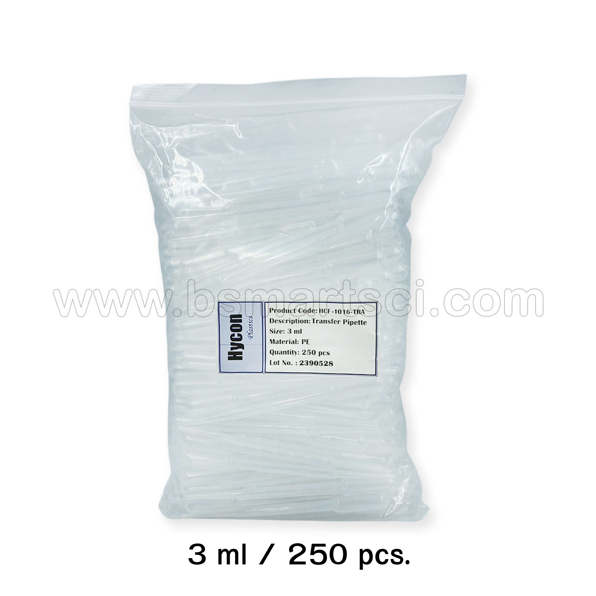 หลอดหยดพลาสติก 1 ml 3 ml Transfer Pipette, Hycon