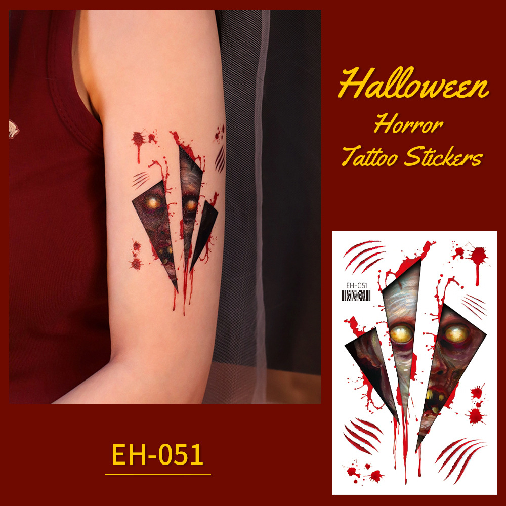Tattoo Halloween แทททูรอยแผล ลายฮาโลวีน สำหรับตกแต่งผิวหนังและร่างกาย TT-9