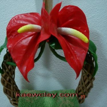 ซิลิโคน,เรซินอัดลายดอกหน้าวัว(Silicone,Veiners Anthurium andraeanum )